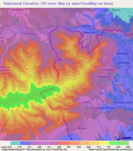 Stajerhazak,Hungary Elevation Map