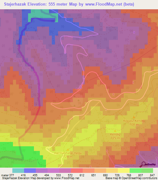 Stajerhazak,Hungary Elevation Map