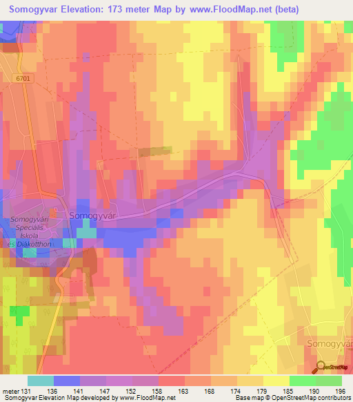 Somogyvar,Hungary Elevation Map