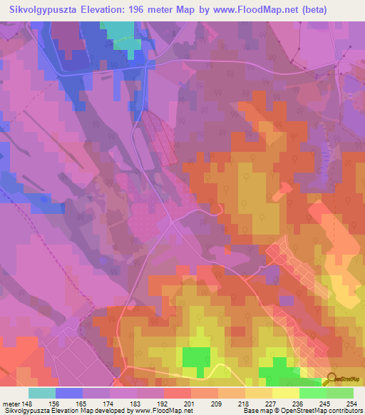 Sikvolgypuszta,Hungary Elevation Map