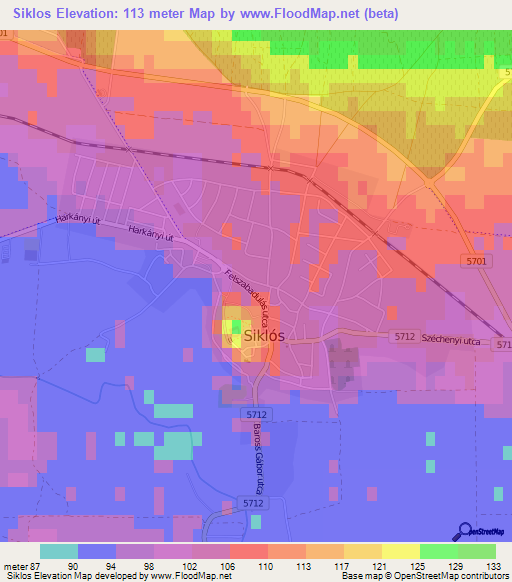 Siklos,Hungary Elevation Map