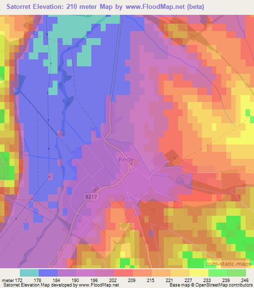Satorret,Hungary Elevation Map