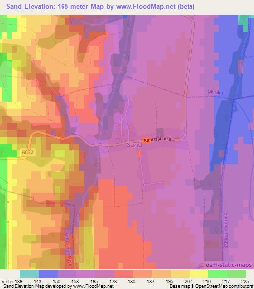 Sand,Hungary Elevation Map