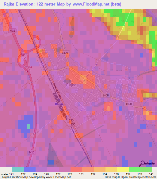Rajka,Hungary Elevation Map