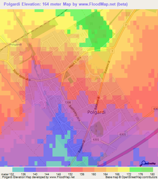 Polgardi,Hungary Elevation Map