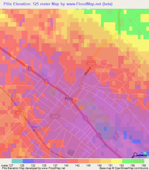 Pilis,Hungary Elevation Map