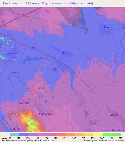 Per,Hungary Elevation Map