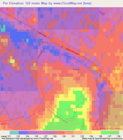 Per,Hungary Elevation Map