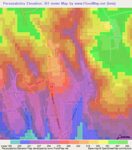 Pecsszabolcs,Hungary Elevation Map