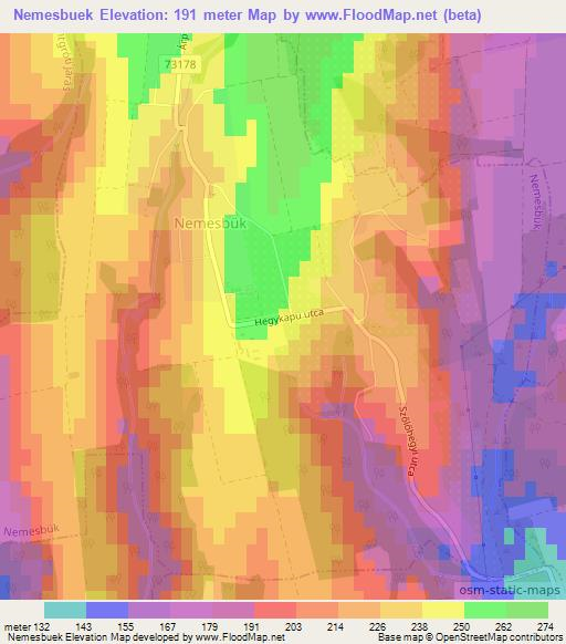 Nemesbuek,Hungary Elevation Map