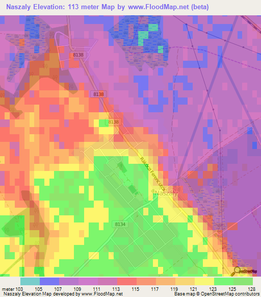 Naszaly,Hungary Elevation Map