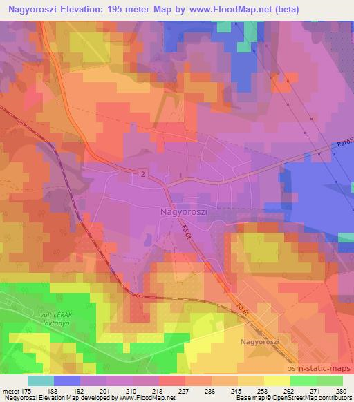 Nagyoroszi,Hungary Elevation Map
