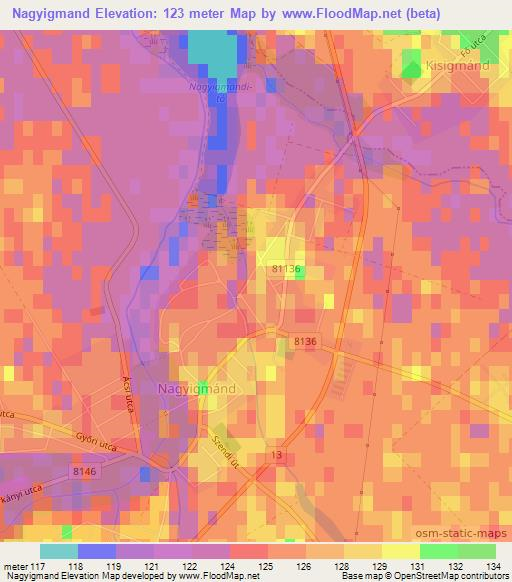 Nagyigmand,Hungary Elevation Map