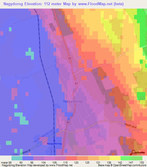 Nagydorog,Hungary Elevation Map