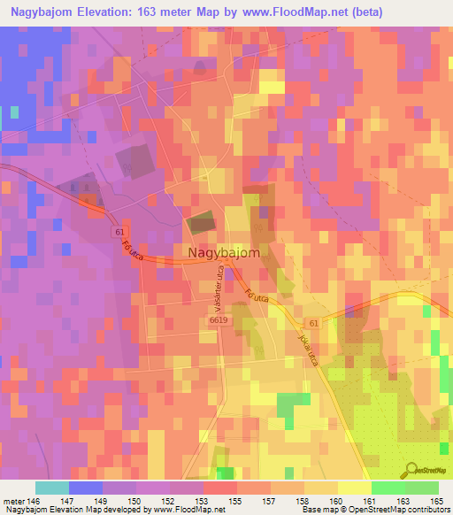 Nagybajom,Hungary Elevation Map