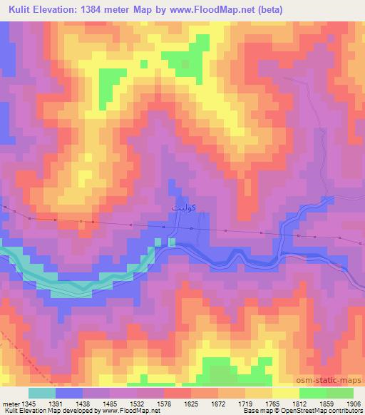 Kulit,Iran Elevation Map