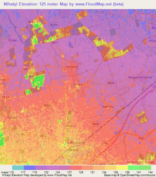 Mihalyi,Hungary Elevation Map