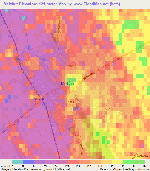 Melykut,Hungary Elevation Map
