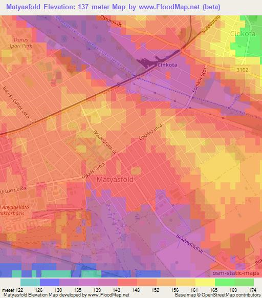 Matyasfold,Hungary Elevation Map
