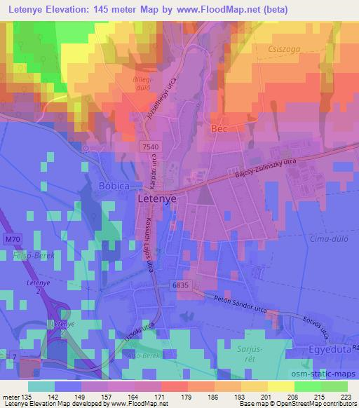 Letenye,Hungary Elevation Map