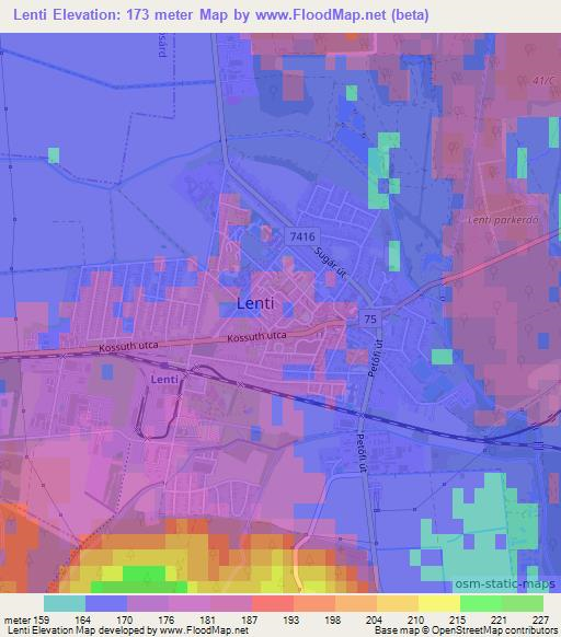 Lenti,Hungary Elevation Map