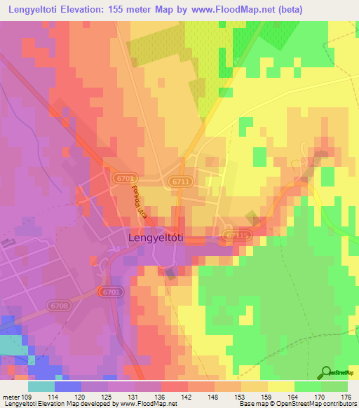Lengyeltoti,Hungary Elevation Map