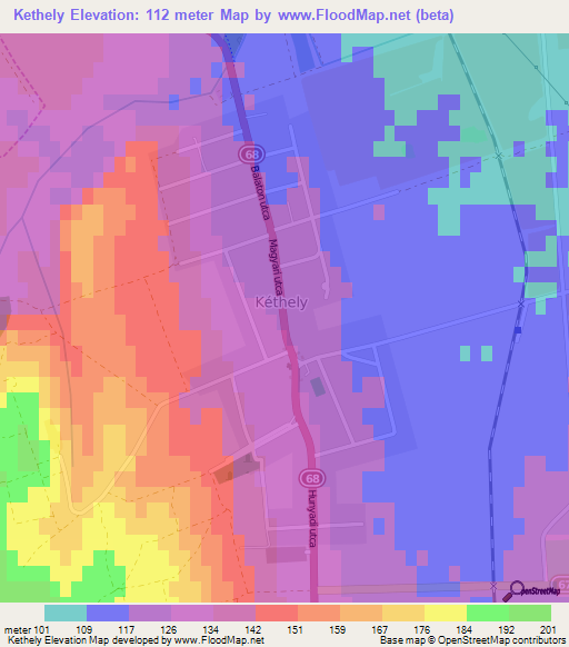 Kethely,Hungary Elevation Map