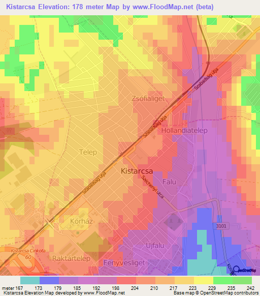 Kistarcsa,Hungary Elevation Map