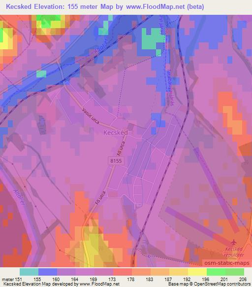 Kecsked,Hungary Elevation Map