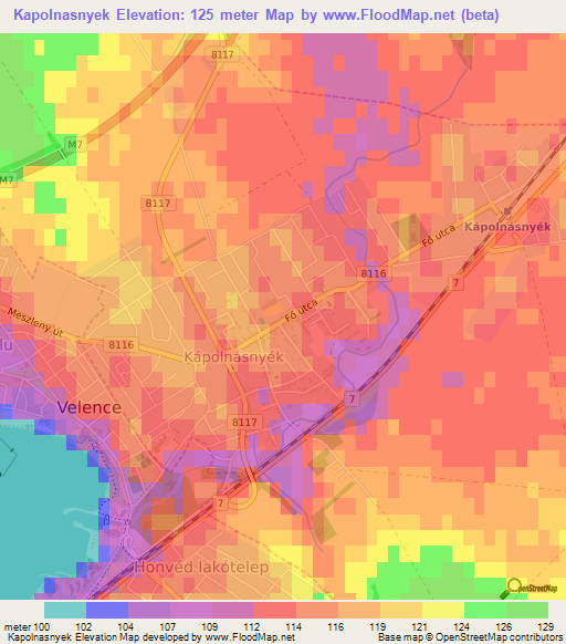 Kapolnasnyek,Hungary Elevation Map