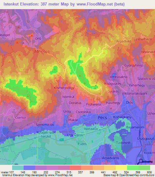 Istenkut,Hungary Elevation Map
