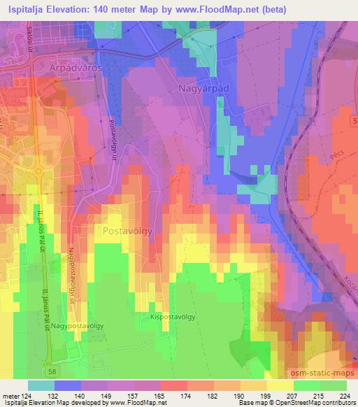 Ispitalja,Hungary Elevation Map