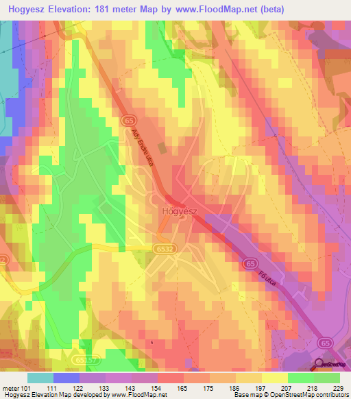 Hogyesz,Hungary Elevation Map