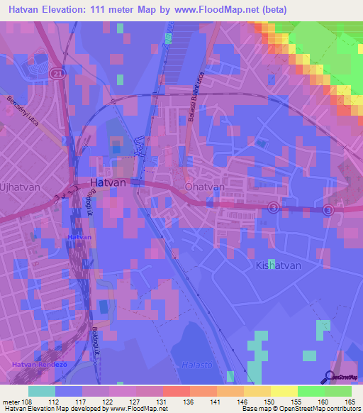 Hatvan,Hungary Elevation Map