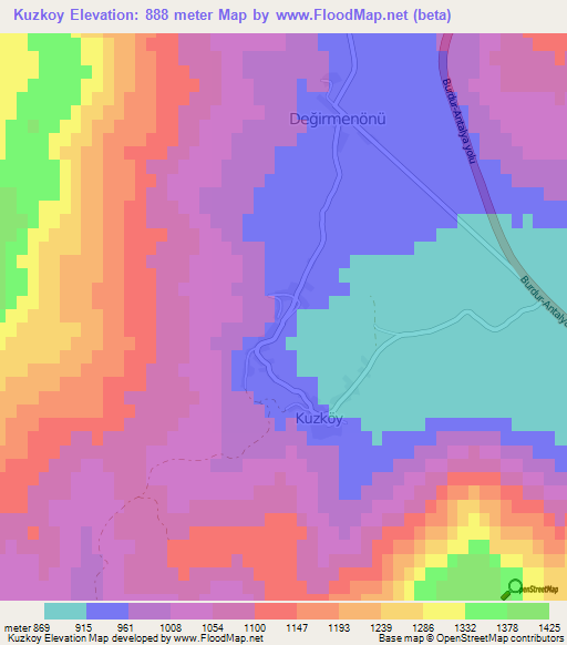 Kuzkoy,Turkey Elevation Map