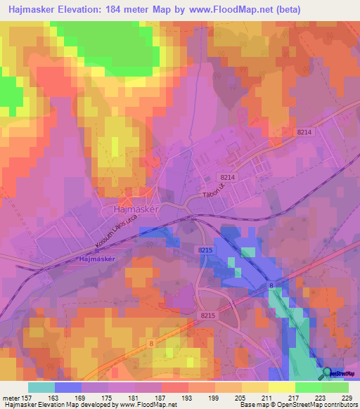 Hajmasker,Hungary Elevation Map