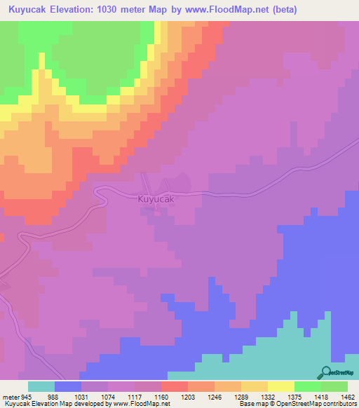 Kuyucak,Turkey Elevation Map