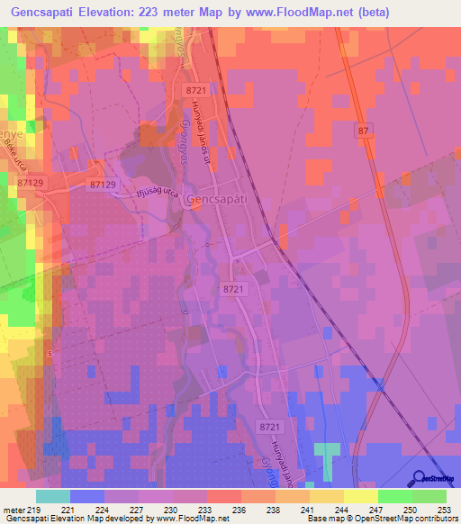 Gencsapati,Hungary Elevation Map