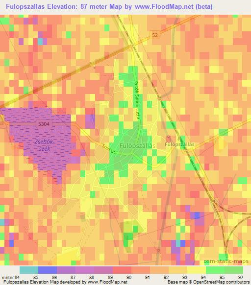 Fulopszallas,Hungary Elevation Map