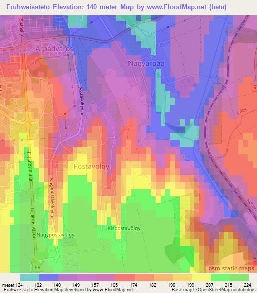 Fruhweissteto,Hungary Elevation Map