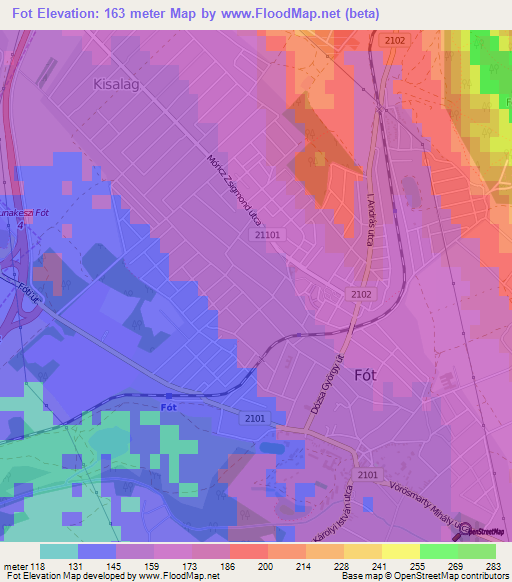 Fot,Hungary Elevation Map
