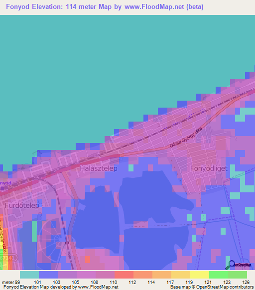 Fonyod,Hungary Elevation Map