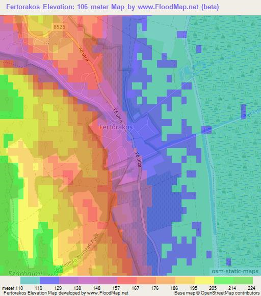 Fertorakos,Hungary Elevation Map