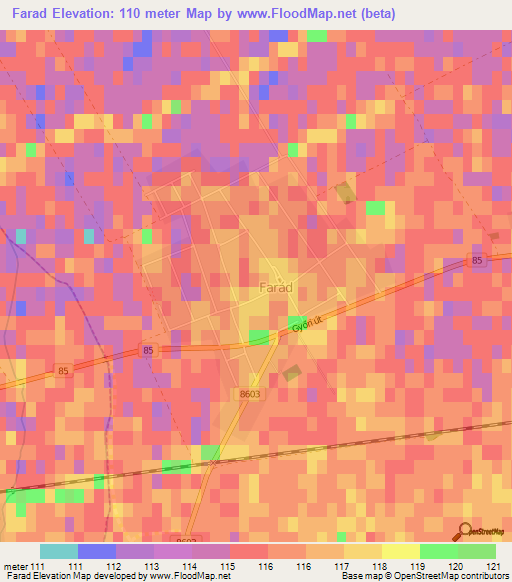 Farad,Hungary Elevation Map