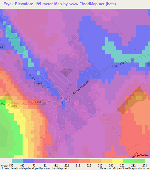 Etyek,Hungary Elevation Map