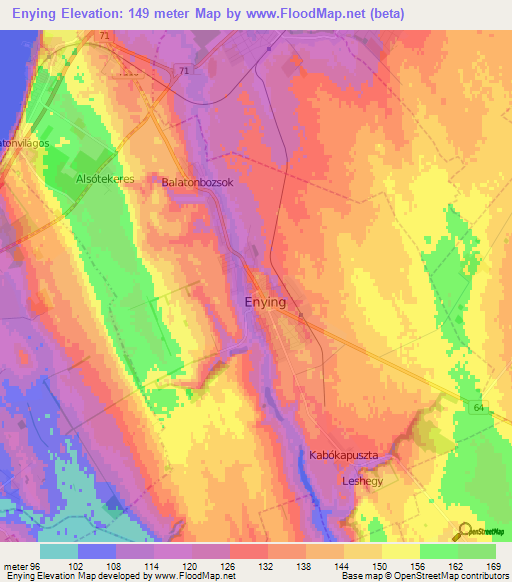 Enying,Hungary Elevation Map
