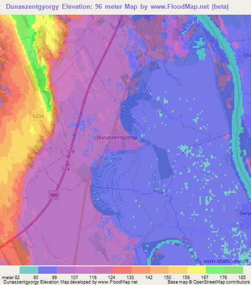 Dunaszentgyorgy,Hungary Elevation Map