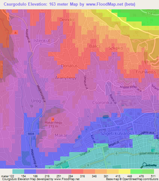 Csurgodulo,Hungary Elevation Map