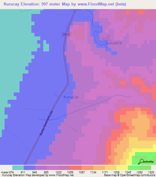 Kurucay,Turkey Elevation Map