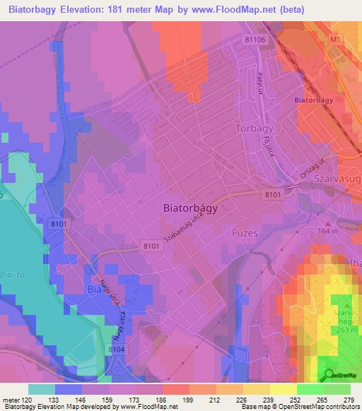 Biatorbagy,Hungary Elevation Map